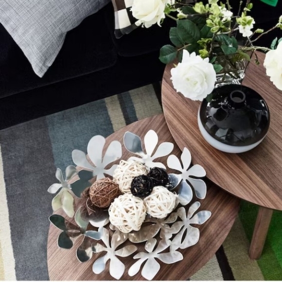 Stockholm Stainless Steel Floral Print Bowl. SET of 2. - Picture 3 of 12